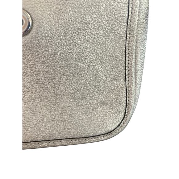 Coach | Silver Chaise Crossbody Pebbled Leather w/Charm Metallic Sheen - Picture 6 of 10
